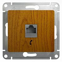 Розетка телефонная 1xRJ11 GLOSSA, дуб | код. GSL000581T | Schneider Electric